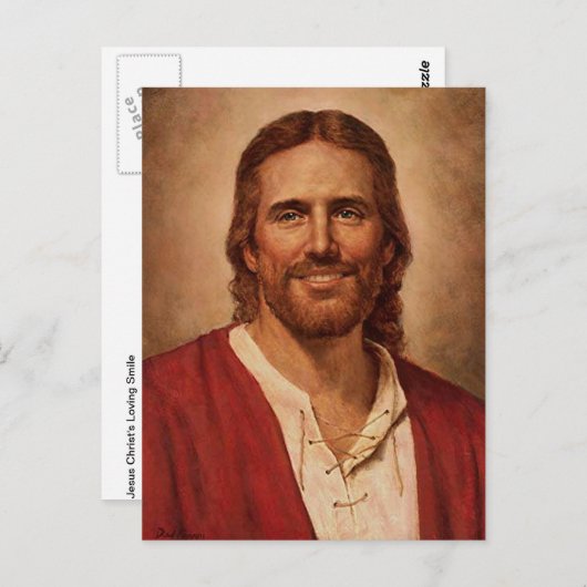 Jezus Christus houdt van glimlach Briefkaart (Voorkant / Achterkant)