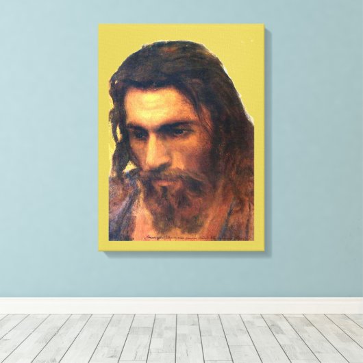 Jezus Christus in de woestijn canvas fine art prin (Insitu (Houten vloer))
