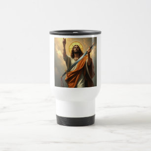 Jezus Christus is de King Steel Travel Mug Reisbeker