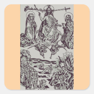 Jezus Christus is de rechter van het universum Vierkante Sticker