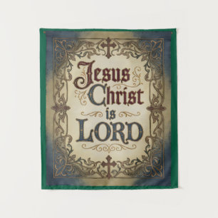 'Jezus Christus is HEER' Christelijke Tapijt met I Wandkleed