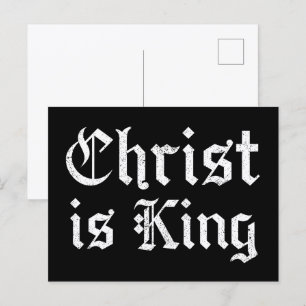 Jezus Christus is Koning Gotische Blackletter Grun Briefkaart
