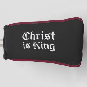 Jezus Christus is Koning Gotische Blackletter Grun Golfheadcover