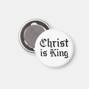 Jezus Christus is Koning Gotische Blackletter Grun Magneet