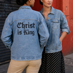 Jezus Christus is Koning - gotische grunge geërode Denim Jacket