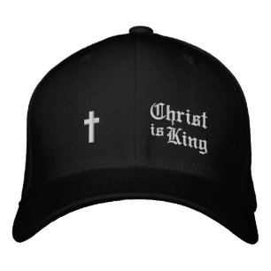 Jezus Christus is Koning klein Kruis minimalistisc Geborduurde Pet