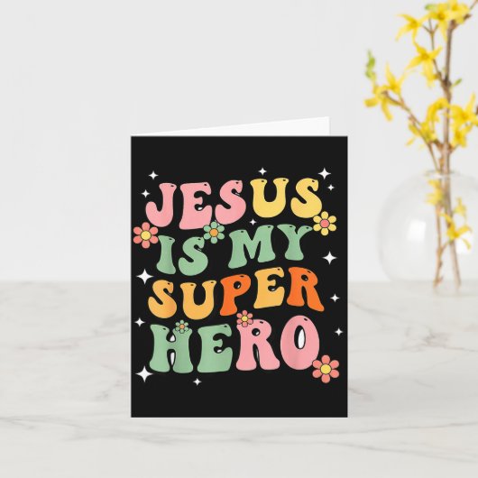 Jezus Christus Is Mijn Superheld Jezus Houdt Van J Kaart (Gele Bloem)