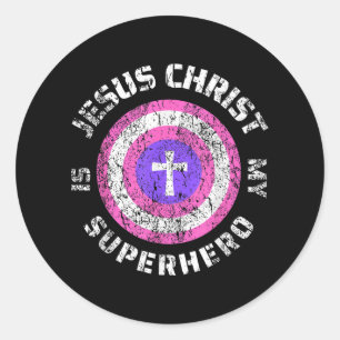 Jezus Christus is mijn superheld Jezus Ronde Sticker