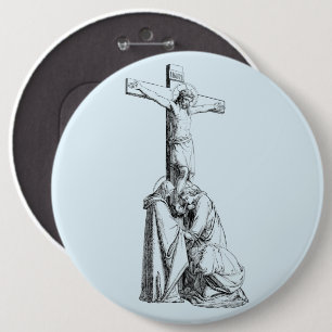  Jezus Christus Kruisiging kruis Illustratie kunst Ronde Button 6,0 Cm