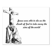 Jezus Christus kruist Lamb van God Citaat Rubberstempel (Afrduk)