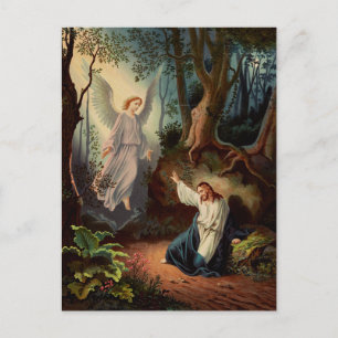 Jezus Christus met de engel Briefkaart