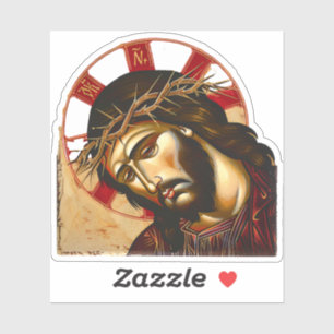 Jezus Christus met Doornenkroon Vinyl Sticker