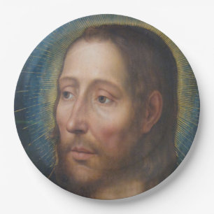 Jezus Christus met een gouden halo Papieren Bordje