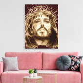 Jezus Christus met een Kroon van Thorns Canvas Afdruk (Insitu (Woonkamer))