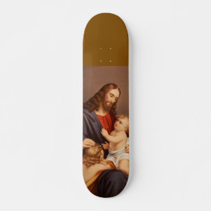 Jezus Christus met Kinderen Premium Kunstwerk Skateboard
