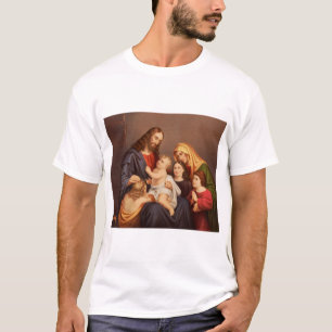 Jezus Christus met Kinderen Premium Kunstwerk T-shirt
