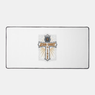 Jezus Christus Mijn Levende Hoop Vintage Kruis Bureaumat