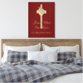 Jezus Christus Onze redder Christelijk Kruis goud Canvas Afdruk (Insitu (Slaapkamer))