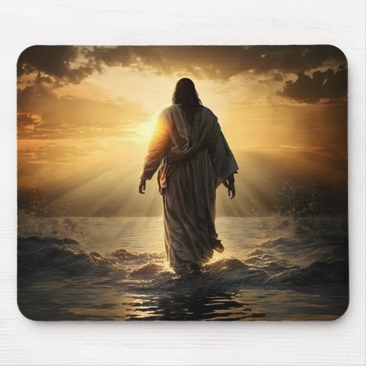 Jezus Christus op het water, Christelijk #8 Muismat (Voorkant)