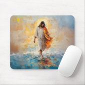 Jezus Christus op het water, Christelijk #9 Muismat (Met muis)
