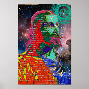 Jezus Christus Outer Space Galaxy Cosmos sterren Z Poster