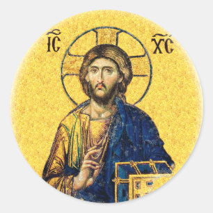 Jezus Christus Pantocrator Ronde Sticker