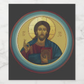 Jezus Christus Pantocrator Wijn Etiket (Enkel label)