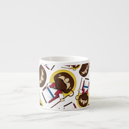 Jezus Christus Patterned Expresso Cup Espresso Kop (Voorkant)