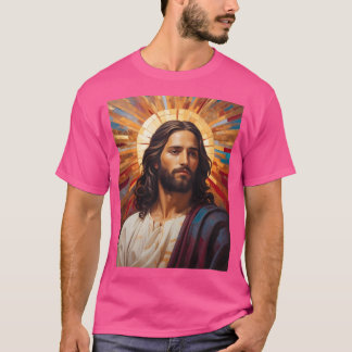 Jezus Christus Portret Muurkunst T-shirt