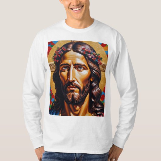 Jezus Christus Portret T-shirt (Voorkant)