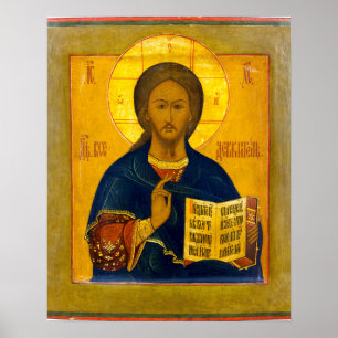 Jezus Christus Russisch Icon Poster