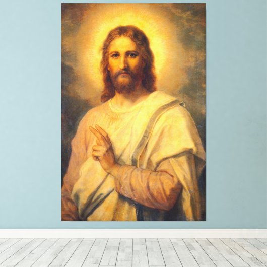 Jezus Christus Savior Canvas Afdruk (Insitu (Houten vloer))