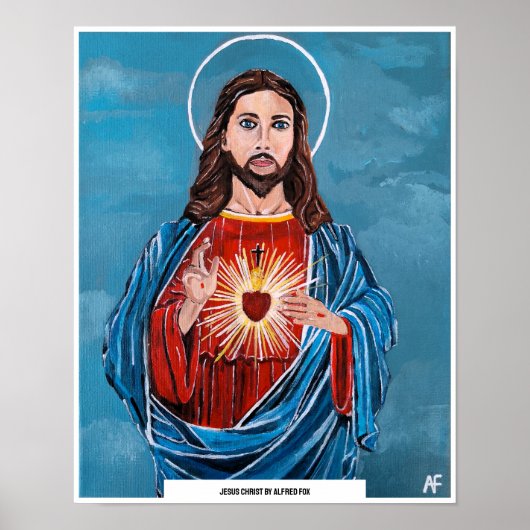 Jezus Christus schilderij van Alfred Fox Poster (Voorkant)