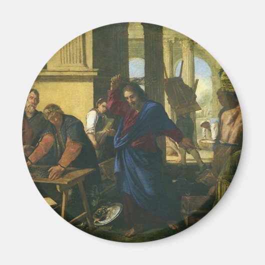 Jezus Christus schoonmaken van de tempel Magneet (Voorkant)