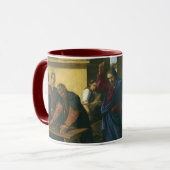 Jezus Christus schoonmaken van de tempel Mok (Voorkant links)