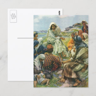 Jezus Christus Sermon op de berg,  religie Briefkaart
