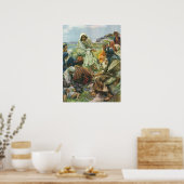 Jezus Christus Sermon op de berg,  religie Poster (Keuken)