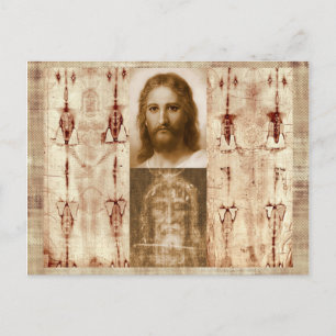 Jezus Christus Shroud van Turijn Heilig Gezicht Briefkaart