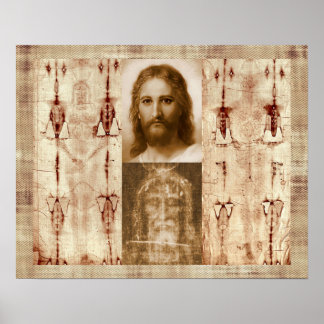 Jezus Christus Shroud van Turijn Heilig Gezicht Poster