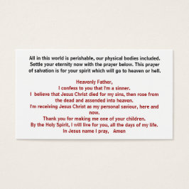 Jezus Christus, stel je eeuwigheid vast nu W... Visitekaartje