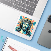 Jezus Christus Sticker (Laptop met iPhone)