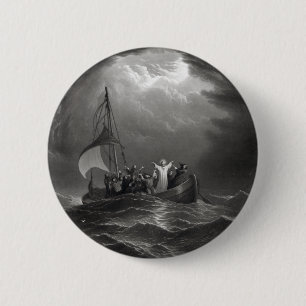Jezus Christus stileert de Tempest Ronde Button 5,7 Cm