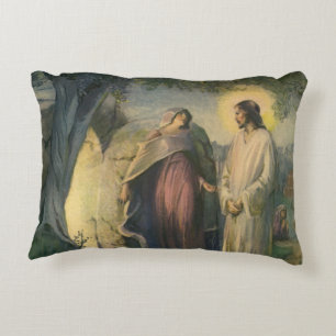 Jezus Christus verrezen bij het graf door ML Greer Accent Kussen