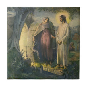 Jezus Christus verrezen bij het graf door ML Greer Tegeltje