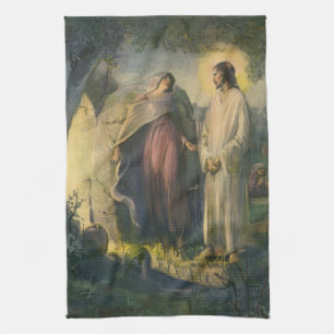 Jezus Christus verrezen bij het graf door ML Greer Theedoek