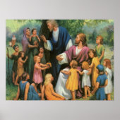 Jezus Christus verstikkende kinderen,  religie Poster (Voorkant)