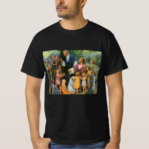 Jezus Christus verstikkende kinderen, religie T-shirt