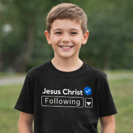 Jezus Christus Volgend Bijbelgeloof Kinder T-Shirt