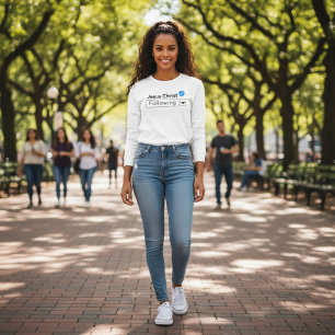 Jezus Christus Volgt Bijbelgeloof Womens T-shirt