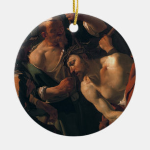 Jezus Christus w. de kroon van Thorns Keramisch Ornament